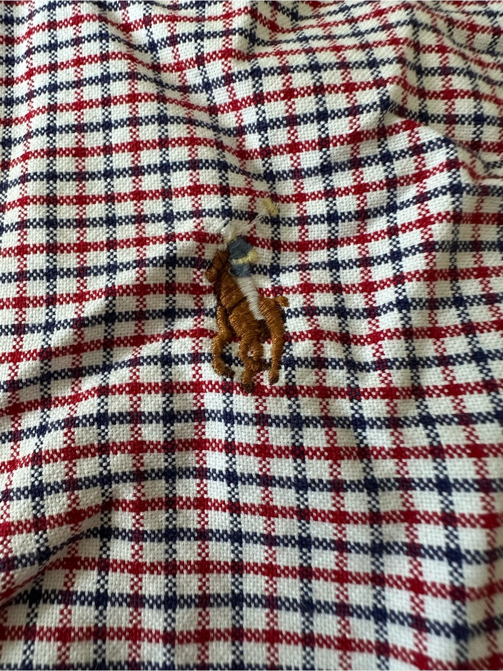 Ralph Lauren Red Navy White Plaid Classic Fit Button-Up men’s XL shirt casual